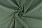 10 meter gewassen katoen - Oud groen - 100% katoen, Verzenden