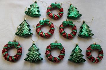 kerstkrans en kerst dennnenboom kerstornamenten - Boules de, Diversen, Nieuw