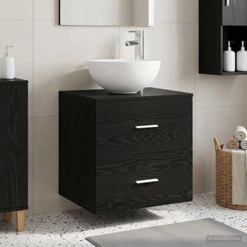 vidaXL Wandgemonteerde Waskom Vanity Zwart eiken 49,5 x 35 x, Verzenden