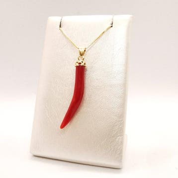 Koraal - Zilver - Ketting met hanger - met de hand, Verzamelen