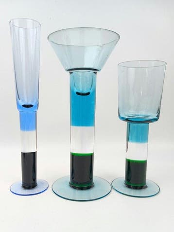 Nuutajärvi-Notsjö - Kerttu Nurminen - Kandelaar (3) - Glas, Antiek en Kunst