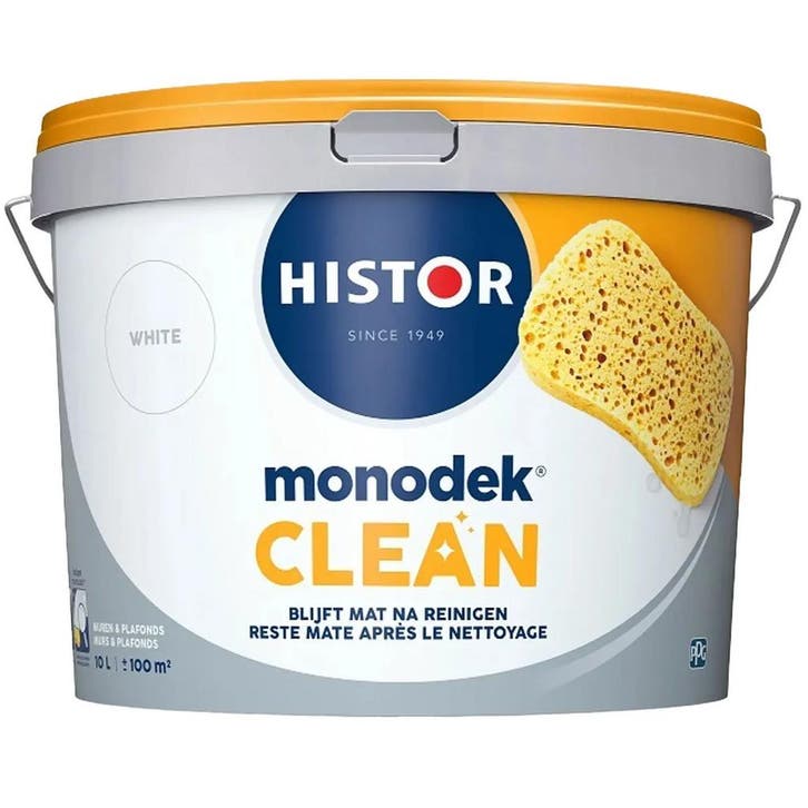 Histor Monodek Clean Muurverf Mat RAL 9010 | Zuiver Wit 2.5L, Bricolage & Construction, Peinture, Vernis & Laque, Envoi