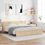 vidaXL Bedframe met hoofdeinde sonoma eikenkleur 180x200 cm, Huis en Inrichting, Slaapkamer | Bedden, Verzenden, Nieuw
