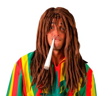 Rasta Pruik Bruin Lang, Verzenden, Nieuw