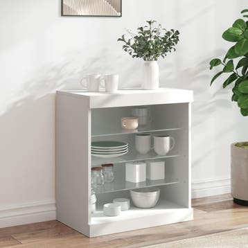 vidaXL Dressoir met LED-verlichting 60,5x37x67 cm wit, Huis en Inrichting, Kasten | Dressoirs, Verzenden, Nieuw
