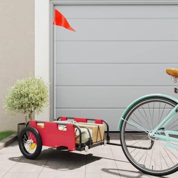 vidaXL Fietstrailer oxford stof en ijzer rood, Fietsen en Brommers, Verzenden, Nieuw
