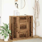 vidaXL Dressoir met lades 100,5x35x98,5 cm bewerkt hout oud, Verzenden