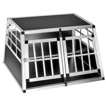 tectake Hondentransportbench dubbel met een rechte achterwan, Dieren en Toebehoren, Hondenhokken, Verzenden, Nieuw
