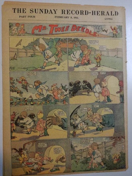 Mr. Twee Deedle - Uncle Mun - 6 Krantenpaginas en strips -, Boeken, Strips | Comics