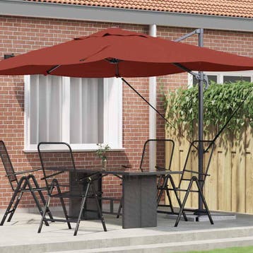 vidaXL Parasol 351 x 250 x 260 cm Polyester en Aluminium, Tuin en Terras, Verzenden, Nieuw