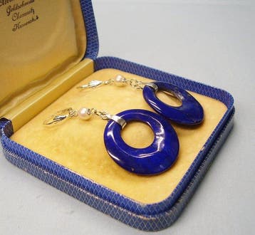Zonder minimumprijs - Oorbellen Zilver - 52.20ct. tw. Lapis, Nieuw