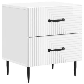 vidaXL Nachtkastje Hoogglans Wit 43 x 34,5 x 47,5 cm Bewerkt, Verzenden, Nieuw
