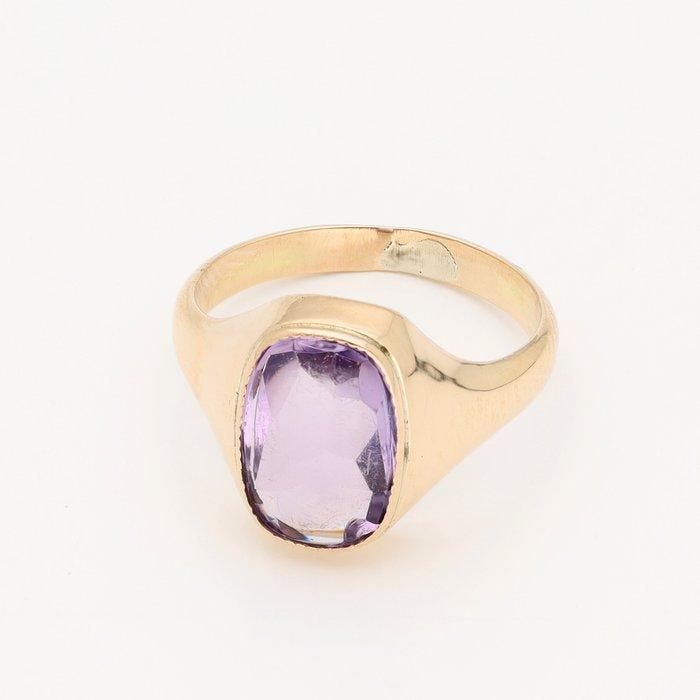 Bague - 14 carats Or jaune Améthyste, Bijoux, Sacs & Beauté, Bagues