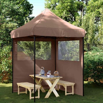 vidaXL Partytent 200 x 200 x 306 cm Bruin Oxford Stof, Verzenden, Nieuw