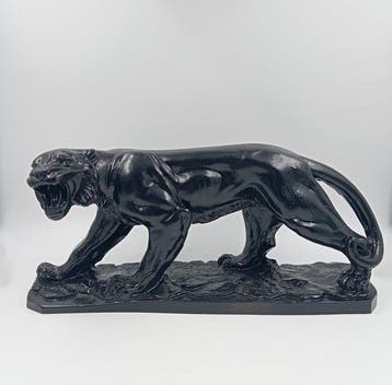 Gino Ruggeri - sculptuur, Pantera in caccia - 14 cm - Hars -