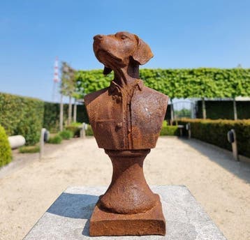 Figurine - Beeldje - Dog bust - IJzer - Fer, Antiek en Kunst