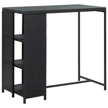 vidaXL Bartafel met opbergrek 120x60x110 cm poly rattan, Huis en Inrichting, Verzenden, Nieuw