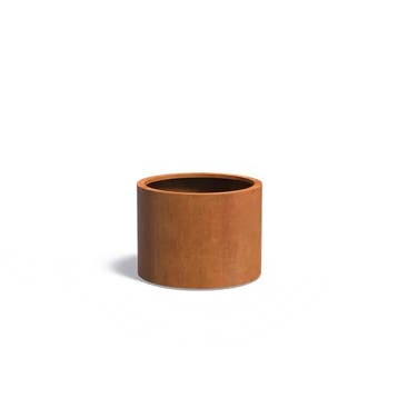 Cortenstaal plantenbak Ø80x60cm - Met wielen, Rond, Nieuw, Metaal, 60 tot 100 cm