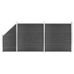 vidaXL Schuttingpanelenset 446x(105-186) cm HKC zwart, Verzenden, Nieuw