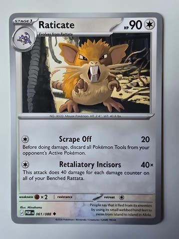 RATICATE (PERFECT ORDER 061/088) (TRADING CARD), Gebruikt