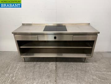 RVS Werktafel met inbouw inductie Fornuis 188 cm 400V Horeca, Ophalen of Verzenden, Nieuw in verpakking