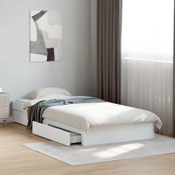 vidaXL Bedframe met lades bewerkt hout wit 90x200 cm, Verzenden, Nieuw