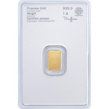 1 gram - Goud .999 - Heraeus - Verzegeld en met certificaat