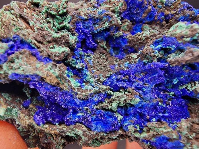 azuriet En malachiet, grote stukken - Hoogte: 100 mm -, Verzamelen, Mineralen en Fossielen