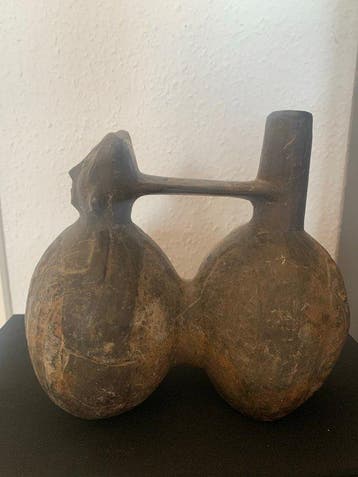Chimu Keramiek Steigbügel-keramiekvat, Chimu-cultuur - 18 cm