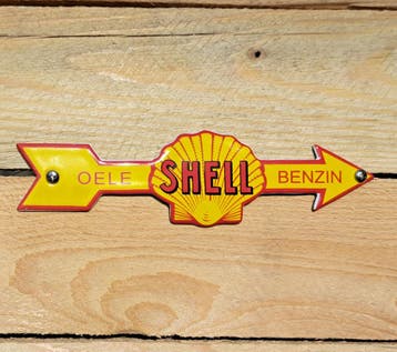Shell pijlvormig reclamebordje, Verzamelen, Verzenden, Nieuw