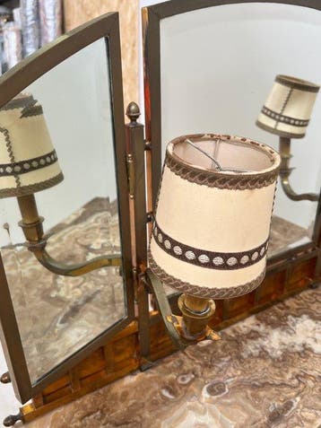 Ensemble coiffeuse - Verre, Laiton, Marbre