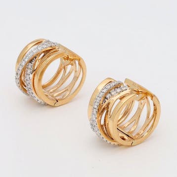 Oorbellen - 18 karaat Geel goud Diamant (Natuurlijk), Nieuw