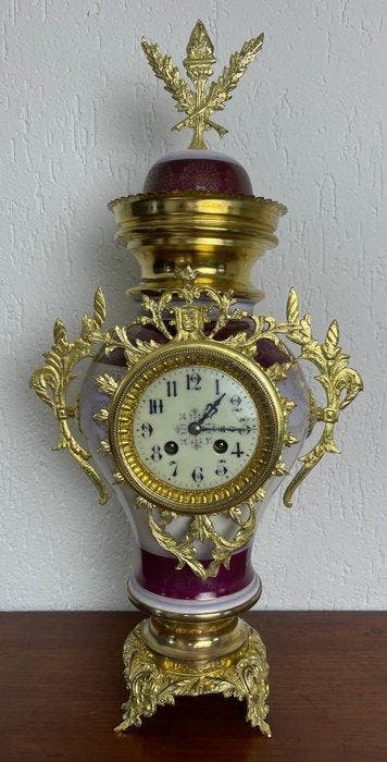 Vaasklok - Brons, Aardewerk, Glas - 1850-1900 - Vaasklok, Antiek en Kunst