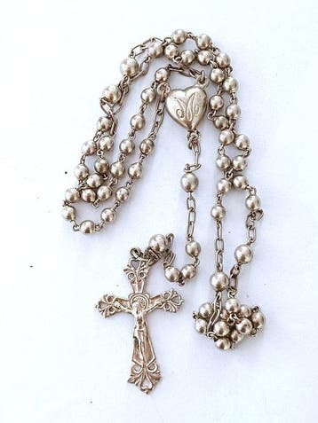 Chapelet - Argent - 1940-1950 - Approuvé avec une petite