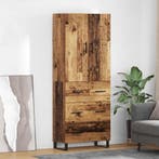 vidaXL Highboard met lade 2 pcs Oud Hout 69,5 x 34 x 180 cm, Huis en Inrichting, Kasten | Dressoirs, Verzenden, Nieuw