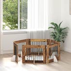 vidaXL Hondenhek met standaarden 6 pcs Oud hout 80 x 60 cm, Verzenden