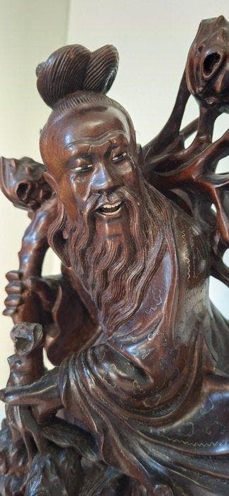 Figuur - Shou Lao - Hout - China (Zonder minimumprijs)