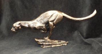 sculptuur, Art Deco Jaguar - Gietijzer - 14 cm - Gietijzer -