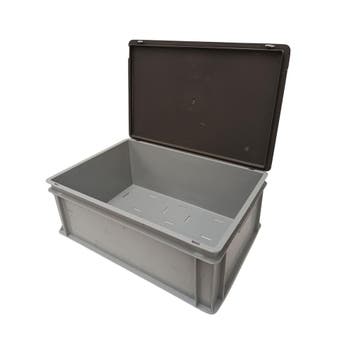 Stapelbak 600x400x230 mm euronorm met scharnierdeksel, Ophalen of Verzenden, Nieuw