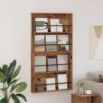 vidaXL Tijdschriftenrek 2 st Oudhout 80 x 12 x 70 cm Bewerkt, Verzenden
