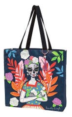 Grote katoenen tas Santa Muerte – stijlvolle blauwe shoppe, Collections, Signets, Verzenden