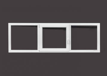 PVC raam vast-draaikiep-vast b200xh80 cm Wit, Ophalen of Verzenden, Gevelraam of Ruit