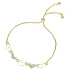 Fako Bijoux - Dames Armband Hartjes Goud Strass -, Verzenden, Nieuw
