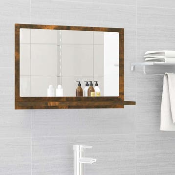 vidaXL Badkamerspiegel 60x10,5x37 cm bewerkt hout gerookt, Huis en Inrichting, Verzenden, Nieuw