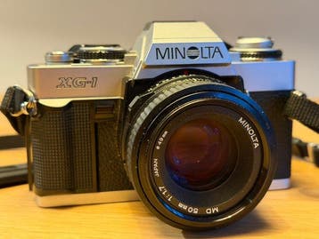 Minolta XG-1 chrome + MD 1,7/50mm + acc. | Appareil photo, Nieuw