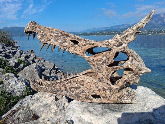 Spinosaurus Mirabilis - Sculpture 1/2 (86cm) - Patine Argile, Antiquités & Art, Art | Peinture | Moderne