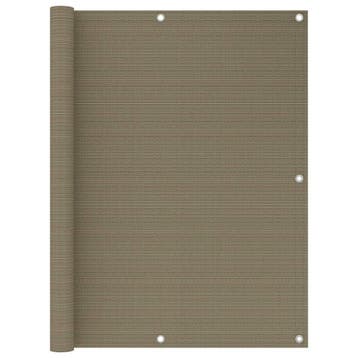 vidaXL Balkonscherm 120x600 cm HDPE taupe, Verzenden, Nieuw