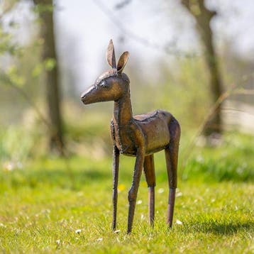 Sculptuuur voor buiten, Metalen hert - 450 mm - Metaal -