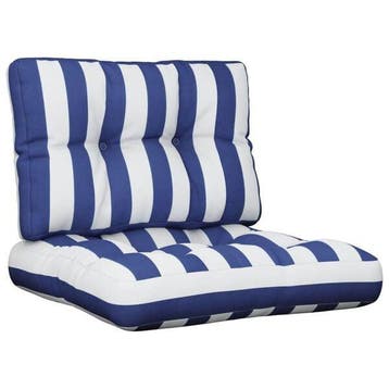 Lot 2 coussins palette rayes bleu/blanc - Retour client -32%, Verzenden