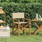 vidaXL Eetkamerstoel Bruin en Beige 56 x 54 x 87 cm Massief, Verzenden, Nieuw